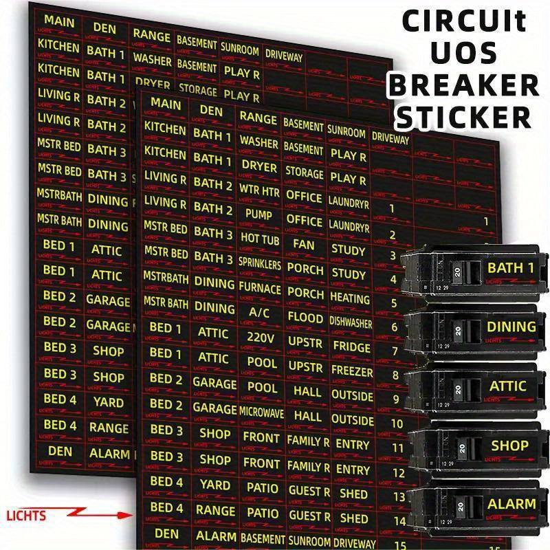 Fuse Box Identification Stickers 129pcs Sheet