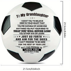 Soccer Gift Size 5 Message To My Son - You Either Win Or Learn