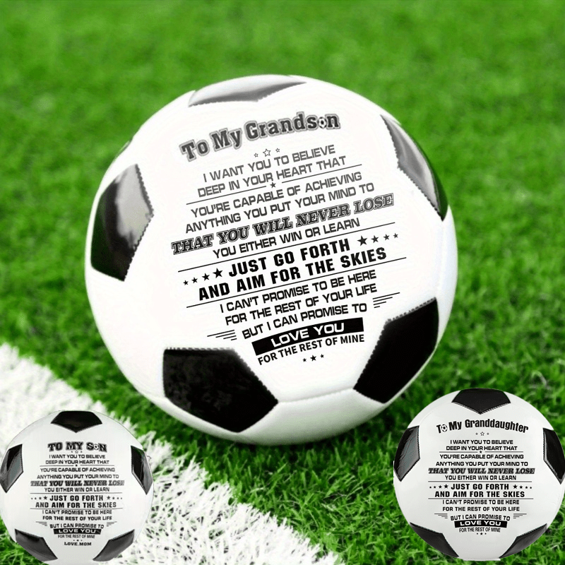 Soccer Gift Size 5 Message To My Son - You Either Win Or Learn