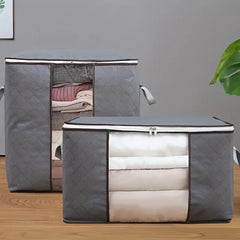 2pcs XL Quilt Storage Bag Foldable Wardrobe Organizer Blanket Luggage Zipper