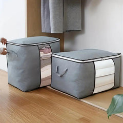 2pcs XL Quilt Storage Bag Foldable Wardrobe Organizer Blanket Luggage Zipper