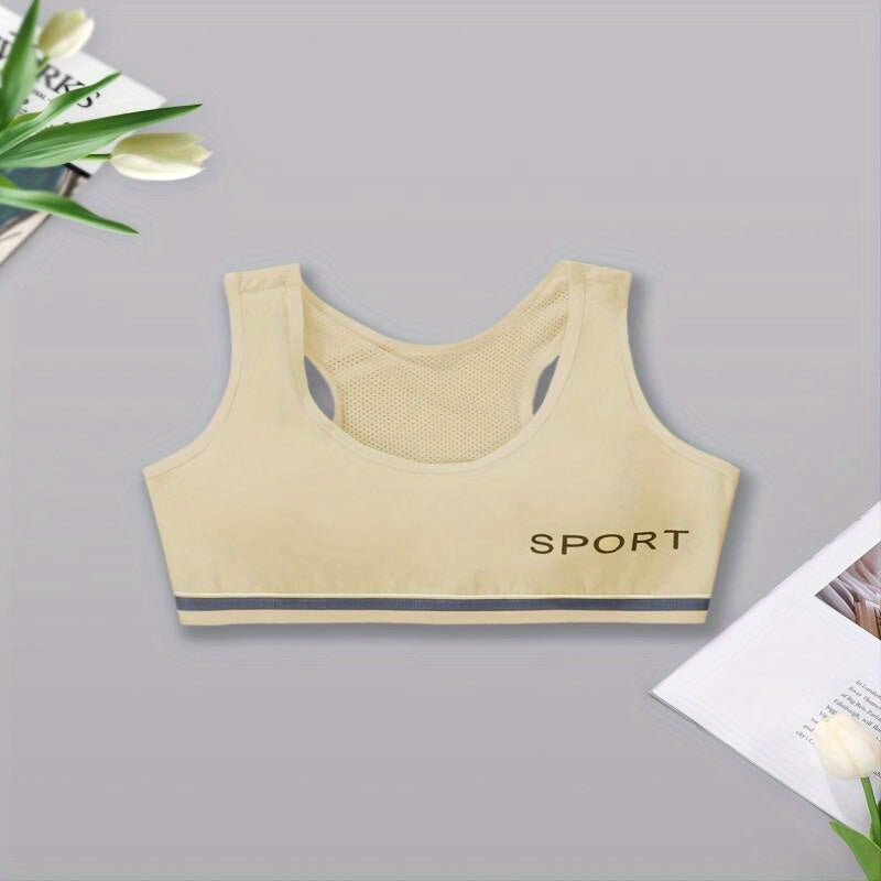 3pcs Girls Cotton Camisole Letter Printed Underwear