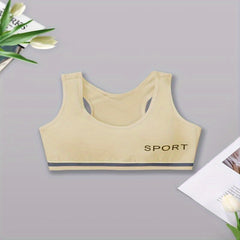 3pcs Girls Cotton Camisole Letter Printed Underwear