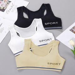 3pcs Girls Cotton Camisole Letter Printed Underwear
