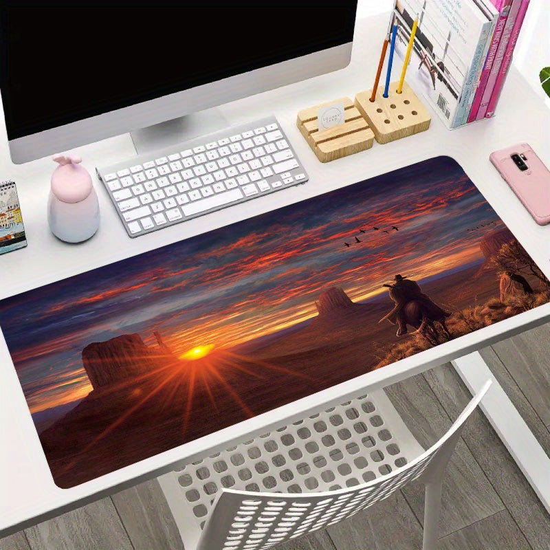 Red RDR2 Gaming Mouse Pad Nature Rubber Base Dead Desk Pad Keyboard Pad