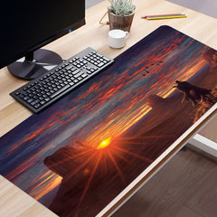 Red RDR2 Gaming Mouse Pad Nature Rubber Base Dead Desk Pad Keyboard Pad
