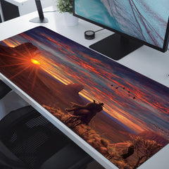 Red RDR2 Gaming Mouse Pad Nature Rubber Base Dead Desk Pad Keyboard Pad