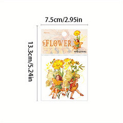 40pcs Flower Elf Series Retro Fairy Tale Journal Decorative Stickers