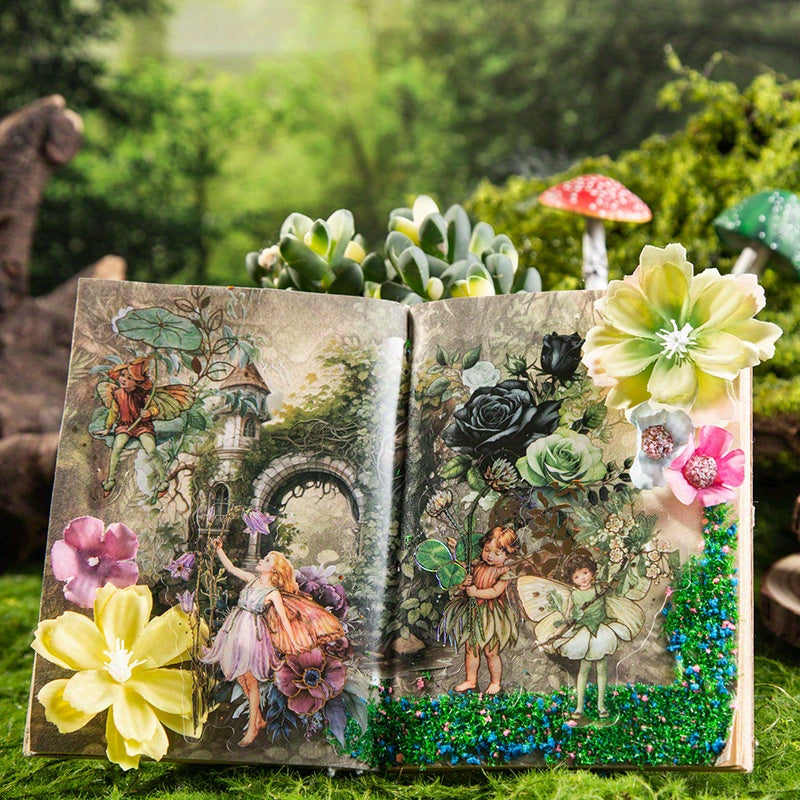 40pcs Flower Elf Series Retro Fairy Tale Journal Decorative Stickers