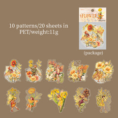 40pcs Flower Elf Series Retro Fairy Tale Journal Decorative Stickers