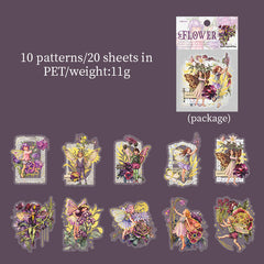 40pcs Flower Elf Series Retro Fairy Tale Journal Decorative Stickers