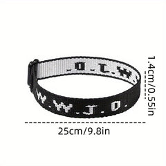 WWJD WWWJD Letter Knitted Bracelet Unisex Sports Wristband Outdoor Jewelry