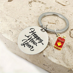 1pc Happy Year Letter Print Keychain Pendant Decoration