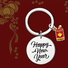 1pc Happy Year Letter Print Keychain Pendant Decoration