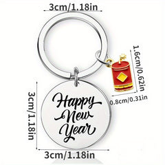 1pc Happy Year Letter Print Keychain Pendant Decoration