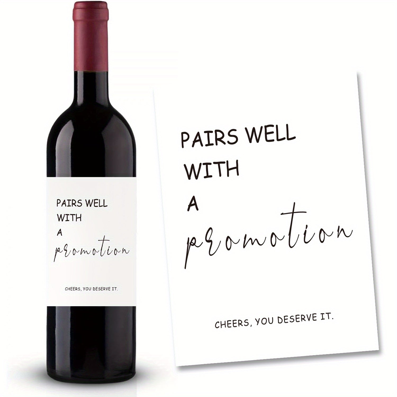 2pcs Funny Wine Bottle Labels Job Wine Stickers Promotion Gift