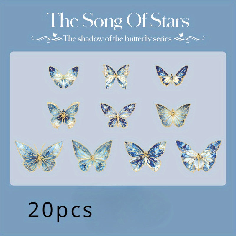 Retro Butterfly Series PVC Large Stickers - Guka Stickers & Dreamy Handbags