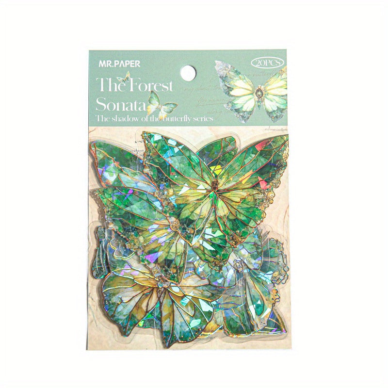 Retro Butterfly Series PVC Large Stickers - Guka Stickers & Dreamy Handbags