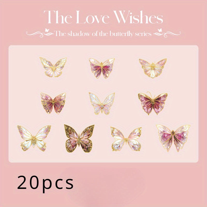 Retro Butterfly Series PVC Large Stickers - Guka Stickers & Dreamy Handbags