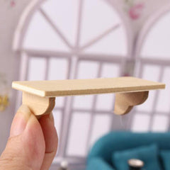 1:12 Dollhouse Wooden Wall Shelf with Hanging Shelves