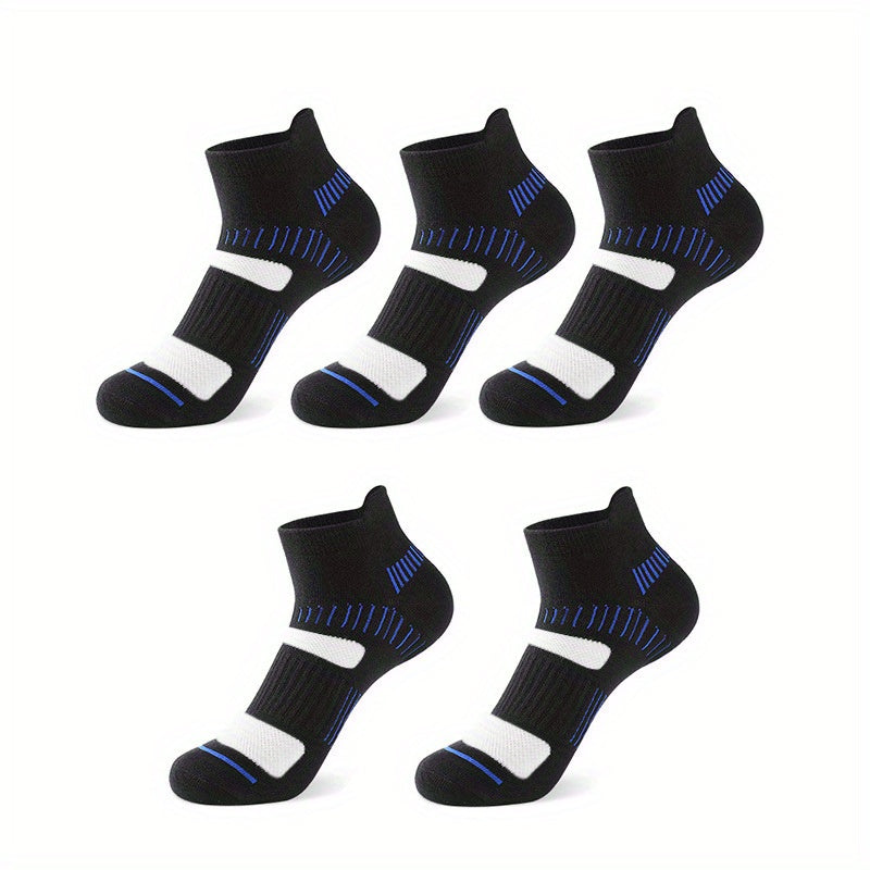 5 Pairs Men's Mid Crew Sport Socks Absorb Sweat Comfy Breathable