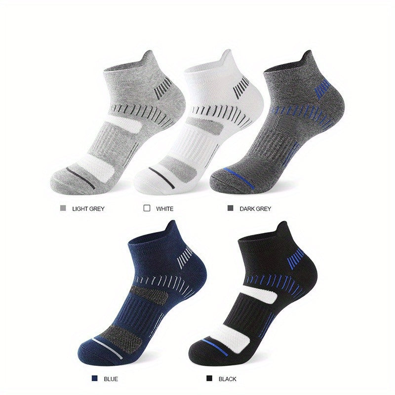 5 Pairs Men's Mid Crew Sport Socks Absorb Sweat Comfy Breathable