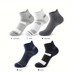 5 Pairs Men's Mid Crew Sport Socks Absorb Sweat Comfy Breathable