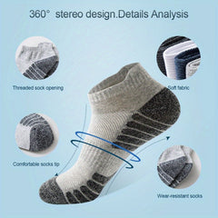 5 Pairs Men's Mid Crew Sport Socks Absorb Sweat Comfy Breathable
