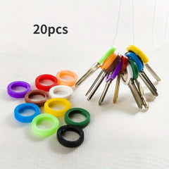 20 Pcs Silicone Key Case Plastic Key Cap Cover Label Key Protective Cover