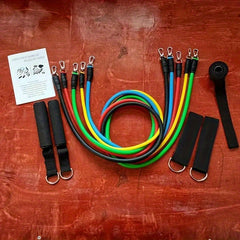 11pcs Pilates Resistance Bands Set Door Anchor Storage Bag Elastic Home Gym