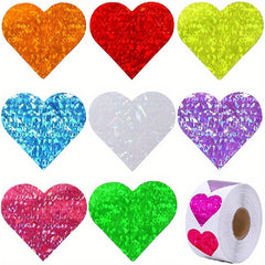 500 Heart-shaped Sealing Stickers, 2.54 cm, 8 Designs, Gift Decoration
