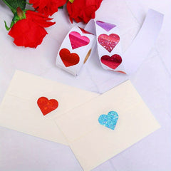 500 Heart-shaped Sealing Stickers, 2.54 cm, 8 Designs, Gift Decoration