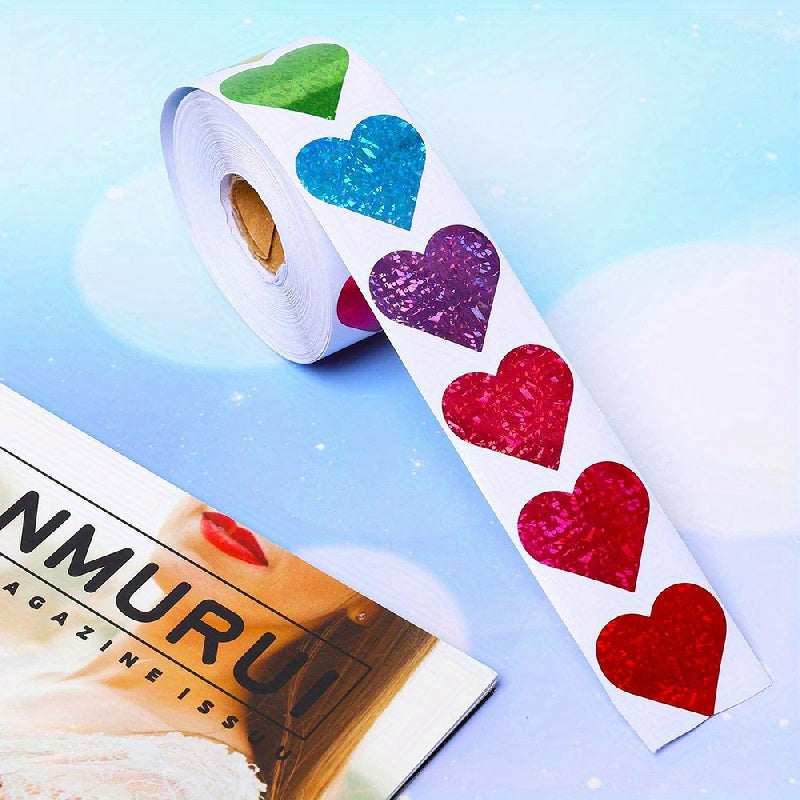 500 Heart-shaped Sealing Stickers, 2.54 cm, 8 Designs, Gift Decoration