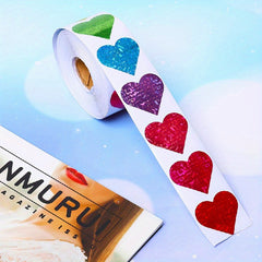 500 Heart-shaped Sealing Stickers, 2.54 cm, 8 Designs, Gift Decoration