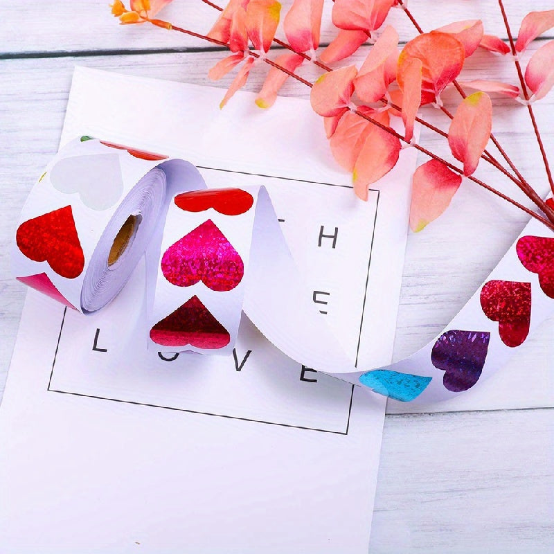 500 Heart-shaped Sealing Stickers, 2.54 cm, 8 Designs, Gift Decoration