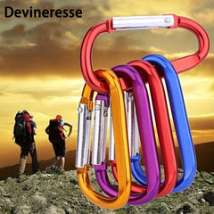 5pcs Aluminum Carabiner Keychains for Camping & Daily Use