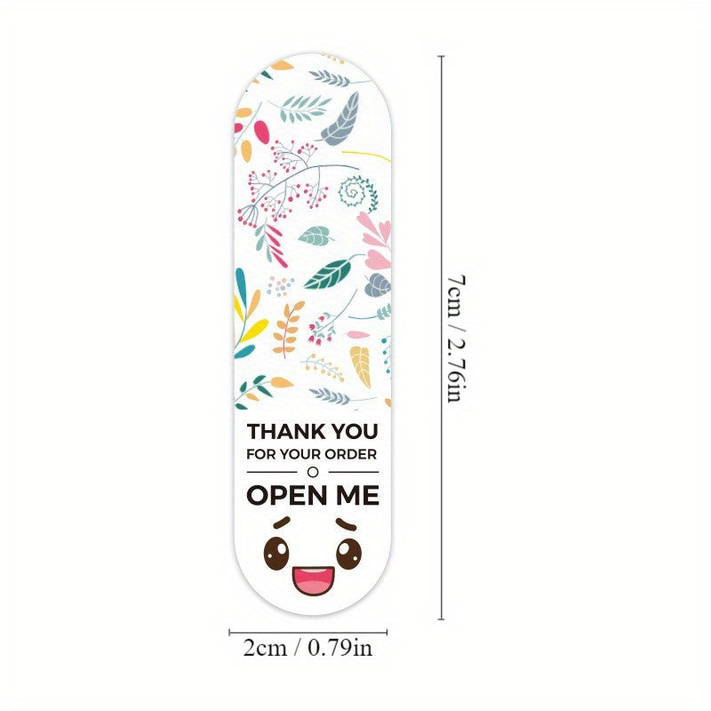 100pcs Thank You Stickers Flower Pattern Packaging Sealing Label