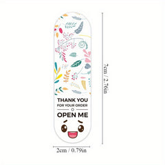 100pcs Thank You Stickers Flower Pattern Packaging Sealing Label