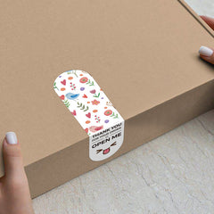 100pcs Thank You Stickers Flower Pattern Packaging Sealing Label