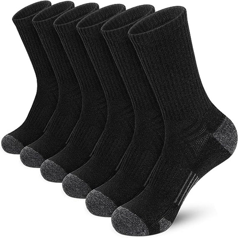 Men's Mid Crew Sport Socks, 5 Pairs, Sweat Absorbing, Comfy & Breathable