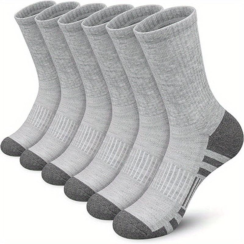 Men's Mid Crew Sport Socks, 5 Pairs, Sweat Absorbing, Comfy & Breathable