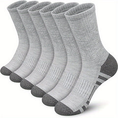 Men's Mid Crew Sport Socks, 5 Pairs, Sweat Absorbing, Comfy & Breathable