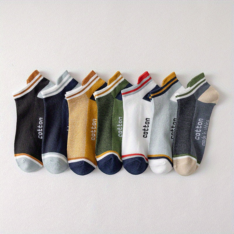 Men's Block Liner Anklet Socks Set - Comfy & Breathable