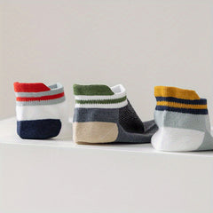 Men's Block Liner Anklet Socks Set - Comfy & Breathable