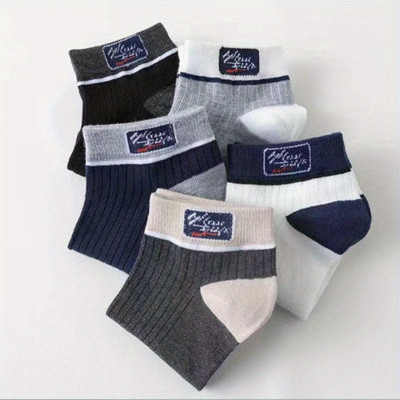 Men's Block Liner Anklets Socks Breathable Soft Sweat Absorbent