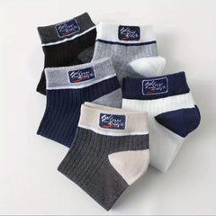 Men's Block Liner Anklets Socks Breathable Soft Sweat Absorbent