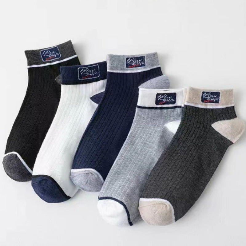 Men's Block Liner Anklets Socks Breathable Soft Sweat Absorbent