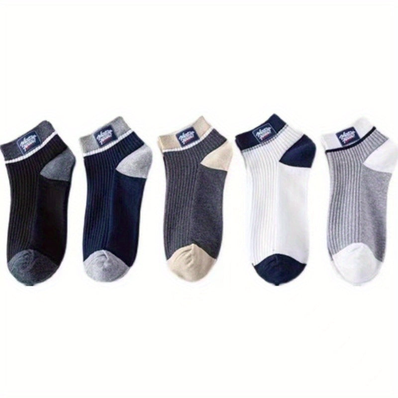 Men's Block Liner Anklets Socks Breathable Soft Sweat Absorbent