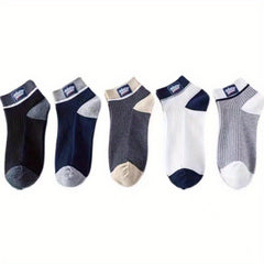 Men's Block Liner Anklets Socks Breathable Soft Sweat Absorbent