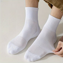 3 Pairs Men's Solid Crew&Ankle&Calf Socks Breathable Comfy Casual Unisex Socks
